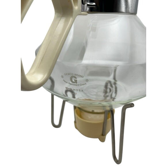 RARE Vintage Gemco Great American Whistling Glass Kettle with Special Warmer - Picture 2 of 7